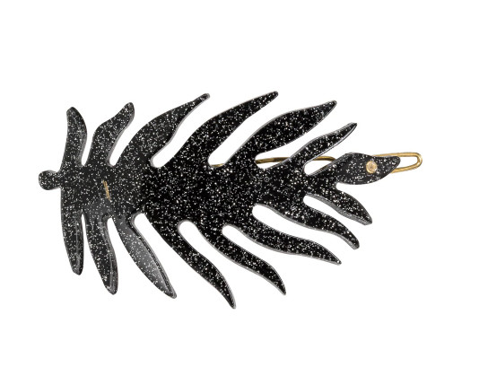 Pico Leaf Hair Clip SP15 Black Silver Glitter Pico Leaf Hair Clip SP15 Black Silver Glitter