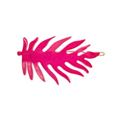 Pico Leaf Hair Clip SP15 Hot Pink Glitter