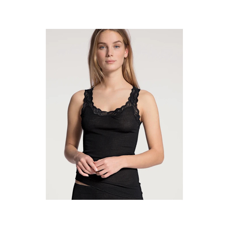 CALIDA Tank Top Lace WOOL & SILK12990 996 Black