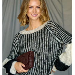 Noella Liana Knit Sweater Cream/Black
