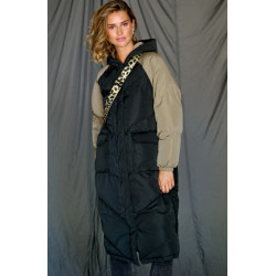 Noella Coat 12231004 Kaila Oversize Puffer Coat Black/Camel Mix