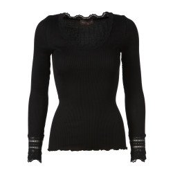 Rosemunde Silk T-Shirt w. Lace 5316-010 Black