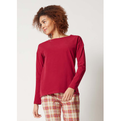 Skiny Shirt L.Sleeve Night in Skiny 080769 Deep Red
