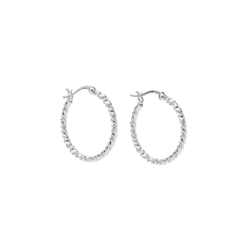 Pico Berta Grande Hoops Silverplated