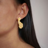 Enamel Earring E155GM Big Wave Gold