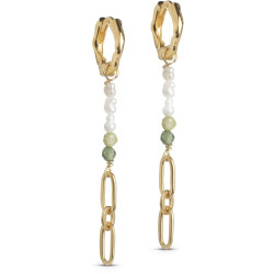 Enamel Hoops E284G Abigail Kaki/Light Green/Perls