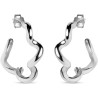 Enamel E312 Hoops Curly Silver