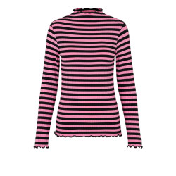 Mads Nørgaard Trutte Tee LS 202877 8808 5x5 Stripe/Begonia Pink