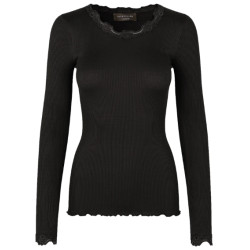 Rosemunde Silk T-Shirt W. Lace 6996-010 Black