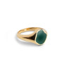 Enamel Luna Ring R79G Petrol Green