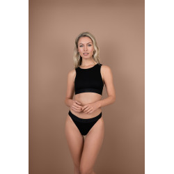 BYE BRA Natural Rib Cropped Tanktop Black