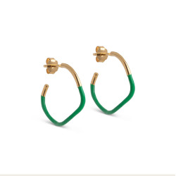 Enamel Sway Hoops E315G Petrol Green