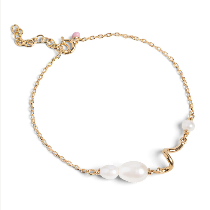 Enamel Pearlie Twist Bracelet B113G Gold