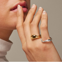 Enamel Agnete Large Ring R73G Gold