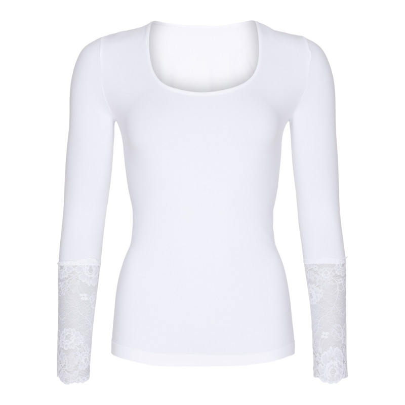 Tim & Simonsen Mary Blouse W/Lace LS H5-604 Bianco