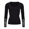 Tim & Simonsen Mary Blouse W/Lace LS H5-604 Black