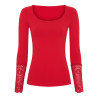 Tim & Simonsen Mary Blouse W/Lace LS H5-604 Rosso/Red