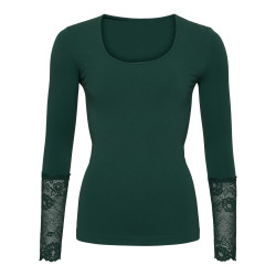 Tim & Simonsen Mary Blouse W/Lace LS H5-604 Verde Scuro