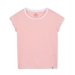 Mads Nørgaard Organic Jersey Stripe Teasy Tee Brilliant White/Shell Pink
