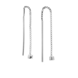 Pico Crystal Chain Earrings D01044 Silver