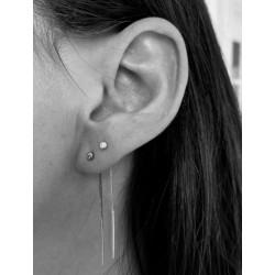 Pico Crystal Chain Earrings D01044 Silver