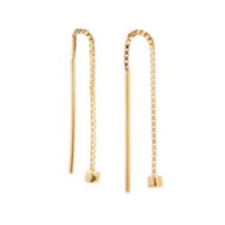 Pico Crystal Chain Earrings D01044 Goldplated