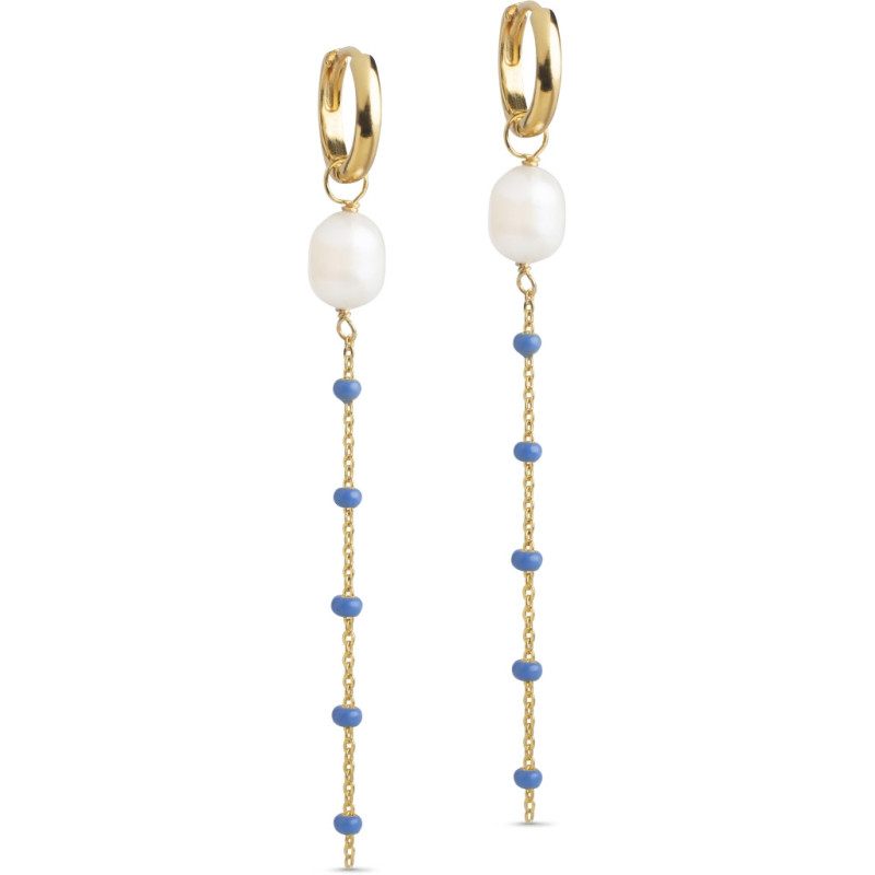 Enamel Belle Hoops E245GM Gold-plated Light pink