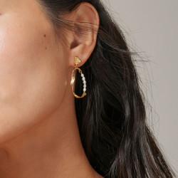 Enamel Aloma Pearl Earring Small E339GM Gold-plated