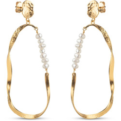Enamel Aloma Pearl Earring Large E340GM Gold-plated