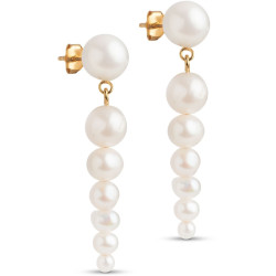 Enamel Carmen Earrings E346GM Gold-plated pearls