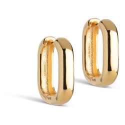 Enamel Square Hoops 18mm E360G Gold-plated