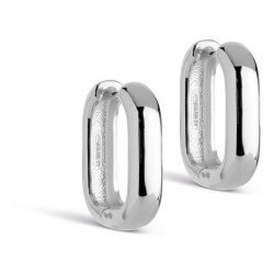 Enamel Square Hoops 18mm E360S Sterling Silver