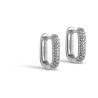 Enamel Square Hoops 12mm Sparkeling E361S Sterling Silver
