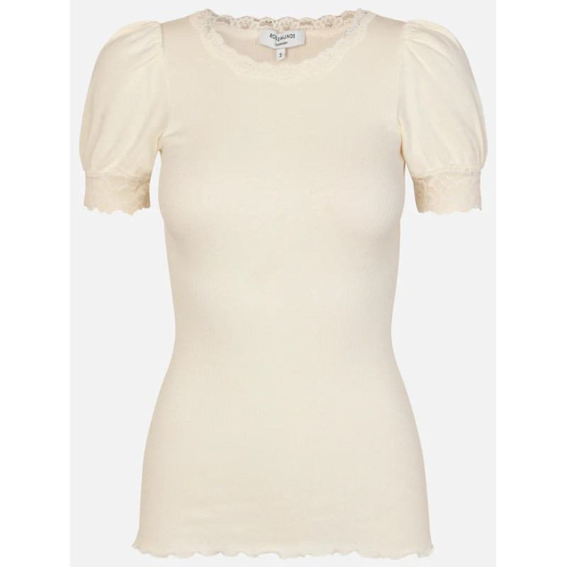 Rosemunde Organic T-shirt W. Lace 4892-037 Ivory