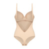 BYE BRA Low Back Bodysuit Thong Beige