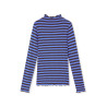 Mads Nørgaard Trutte Tee LS 203978 5x5 Stripe/Amparo Blue/Black Coffee