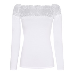 Marta Du Château Top Langt Ærme m. Blonde 6229 White