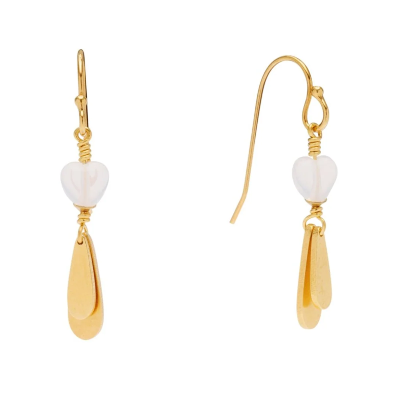 PICO Heartlet Earrings X01002 Opal Snow Gold