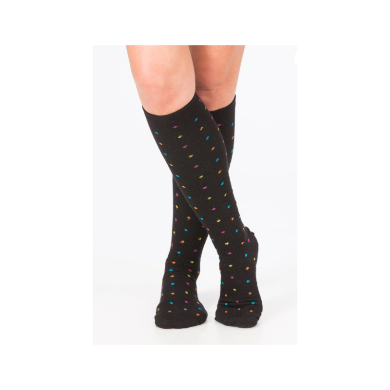 trofe´ Support Knee High 61% Cotton 01601 1200 Sort m. Prik