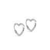 Enamel Hoops Organic Heart Small Silver