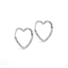 Enamel Hoops Organic Heart Medium Silver
