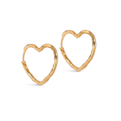 Enamel Hoops Organic Heart Medium Gold