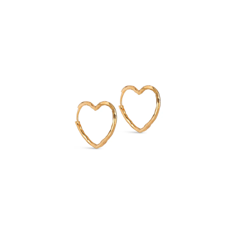 Enamel Hoops Organic Heart Medium Gold