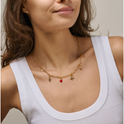 Enamel Necklace Medium Charm N134G Gold