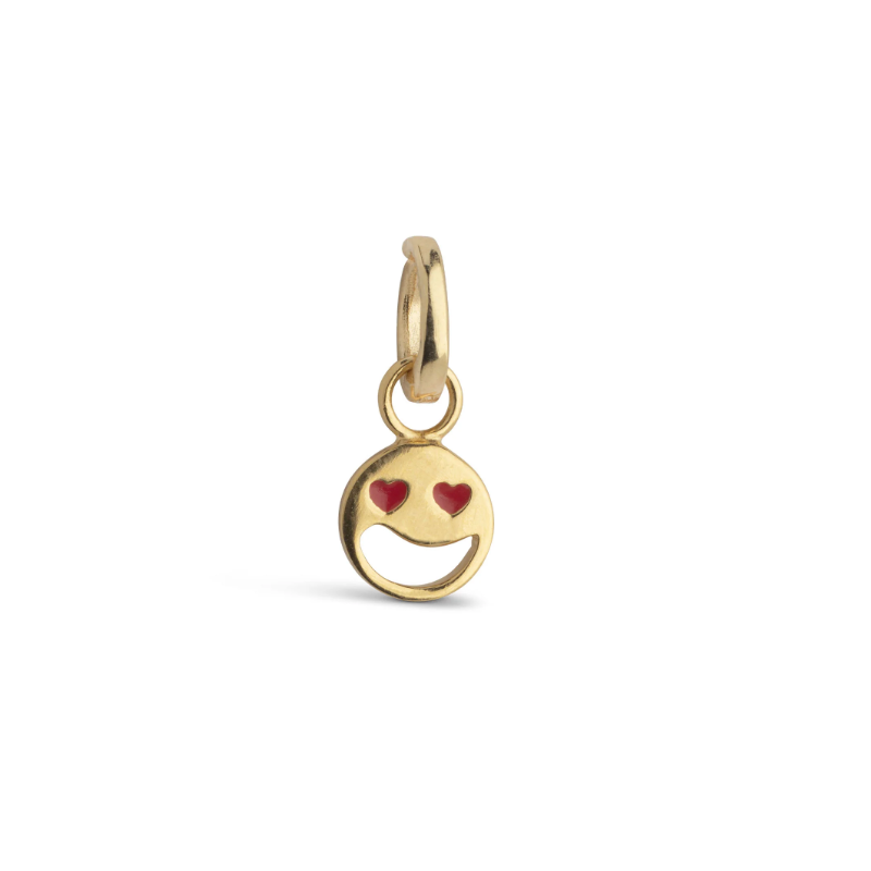 Enamel Charm Funky Smily C013G Gold