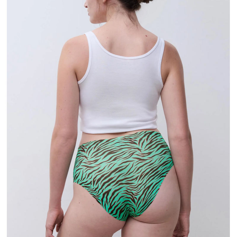 Chantelle PULP High Waist Brief C22HC7 A26 Emerald Zebra
