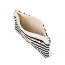 Mads Nørgaard Crochet Mili Stripe Pouch 204721 Black/Vanila Ice