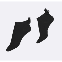 Vogue Cecilia Sneaker Sock w. Flower 96723  Black