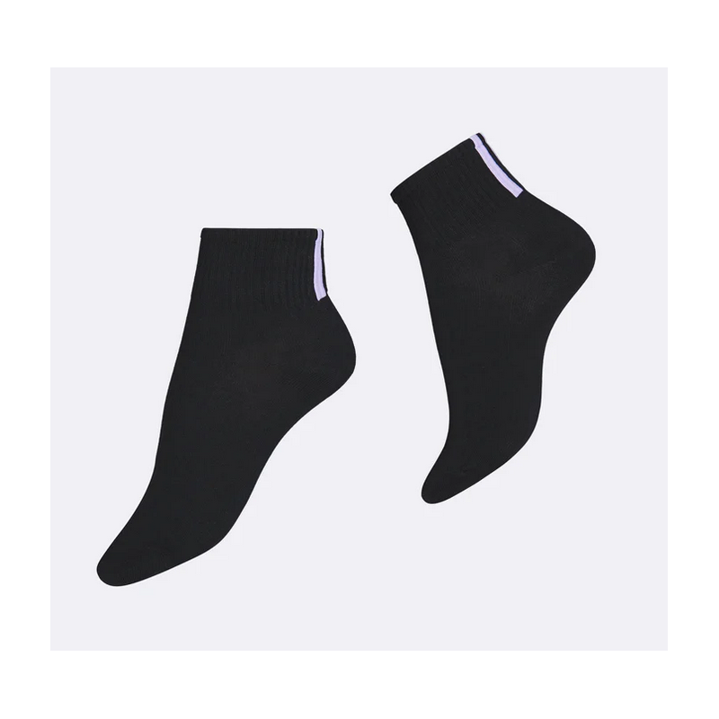 Vogue Cristina Lyocell Sneaker Sock w. Stribe 96733  Black