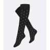 Vogue Carla Support Travel Socks Knee High 96727 Black w. Dots